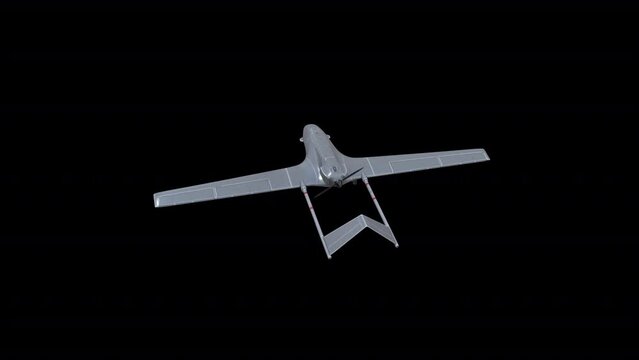 Bayraktar TB2 Military Drone Fly Animation Transparent Alpha Video