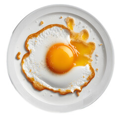 plate of fried egg isolated on transparent background png