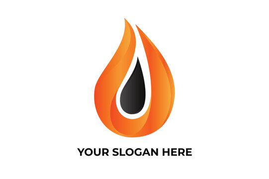 oil and fire logo fusion. logo for oil and gas company