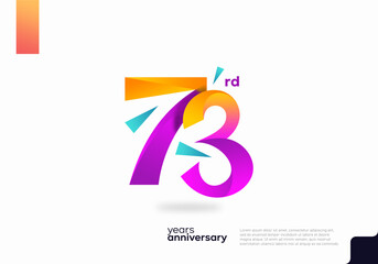 Fototapeta na wymiar Number 73 logo icon design, 73rd birthday logo number, anniversary 73