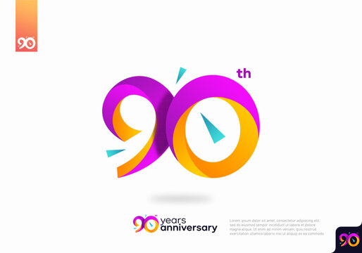 Number 90 logo icon design, 90th birthday logo number, anniversary 90