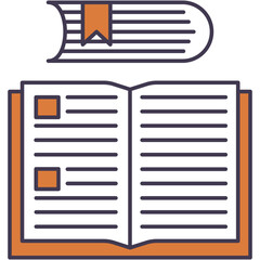 Icon library book vector open dictionary isolated