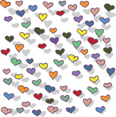 pattern with colorful hearts