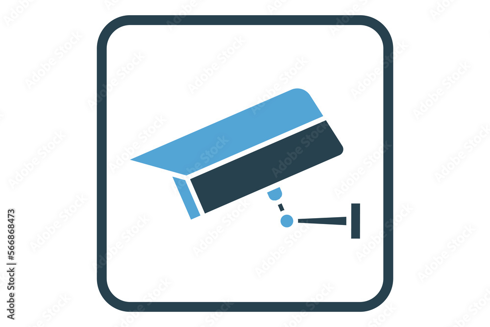 Poster surveillance camera icon illustration. icon related to security. solid icon style. simple vector des