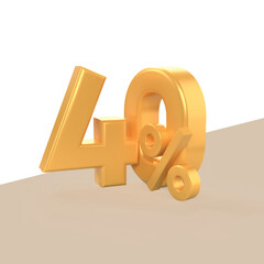 Discount 40 percent gold 3D