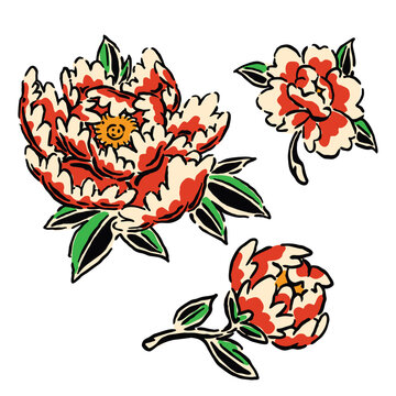vintage tattoo flower illustration