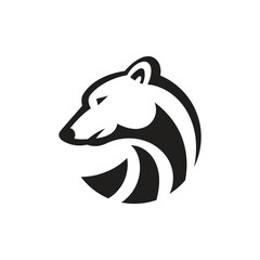 polar Bear head circle symbol