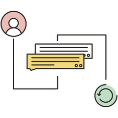 Communication icon vector chat bubble design page refresh sign