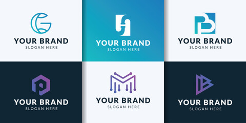 Modern logo set and collection of creative branding ideas for business companies