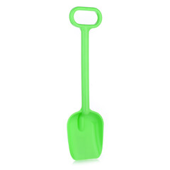 Children's large shovel isolated on a white background. Colored plastic shovels for snow removal. Children's Sandbox Toys
