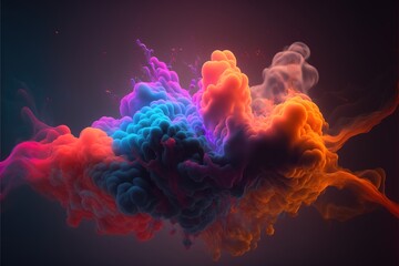 Scattered candy as colorful wallpaper, liquid, magic created with generative ai technology