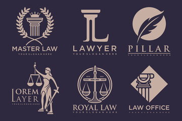 Law logo collection with creative element concept