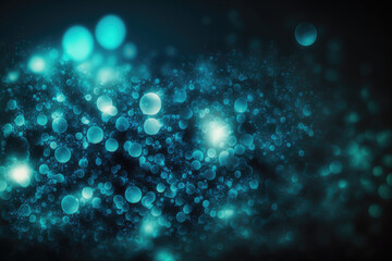 Fototapeta na wymiar Blue background with bubbles, bokeh, lights. Generative AI.