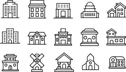 building icon set 