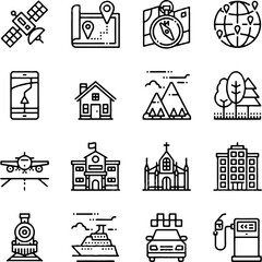 set of icons for building 
