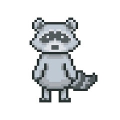 Raccoon meme, animal pixel art