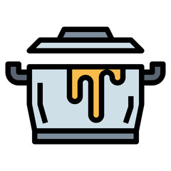 pot filled outline icon style