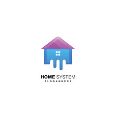 home system logo gradient colorful design