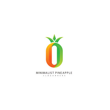 letter o fruit logo combination design color