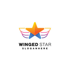 star wing art logo template design illustration color