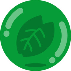 ゲームの、植物属性のエネルギーアイコンのイラスト