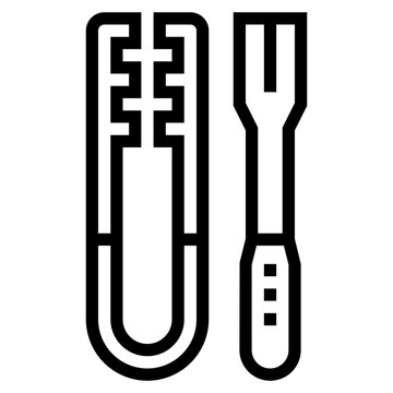 recommend clip art: Tongs line icon style