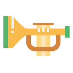 trumpet flat icon style