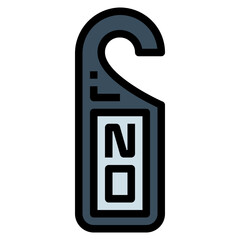 door hanger filled outline icon style