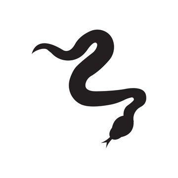 Snake logo vector icon illustration on flat design