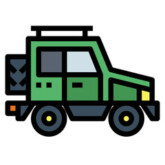 car filled outline icon style