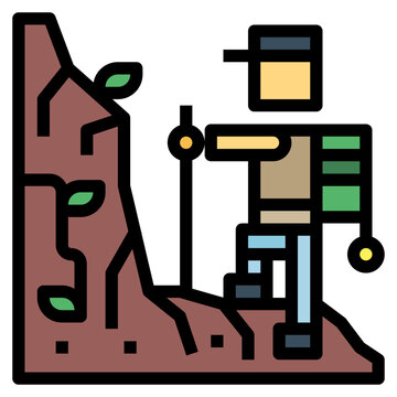 climber brown rock climbing colorful style clip art preview