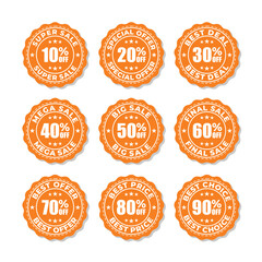 Set of discount sale badge design