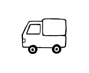 幌付軽トラの塗り絵イラスト