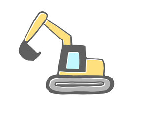 ショベルカーのシンプルイラスト