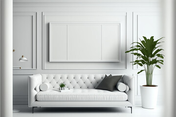Couch clean minimalistic white sofa interior design
