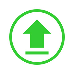 Upload icon sign symbol green design vector illustration