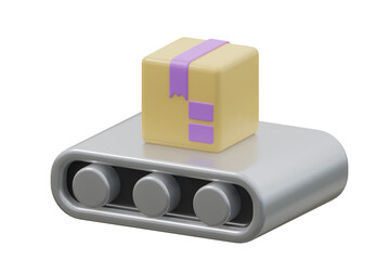 Conveyort Belt icon isolated white bacground. 3d rendering