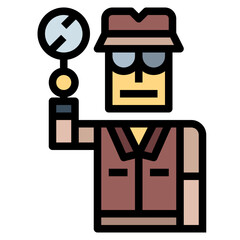 Detective filled outline icon style