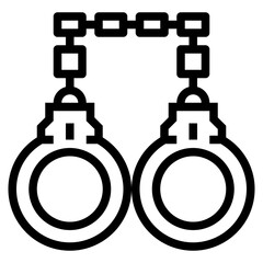 handcuffs line icon style