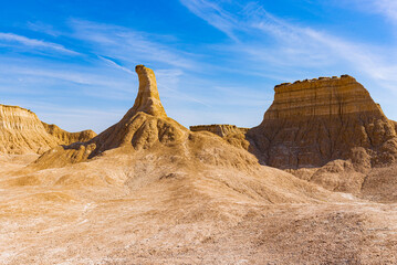 Pinnacle Formation on The Castle Trail,  Badlands National Park, South Dakota, USA