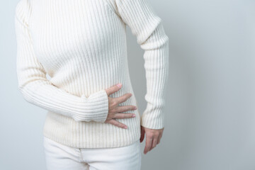 woman having side back pain. Urinary system and Stones, Cancer, world kidney day, Chronic kidney...