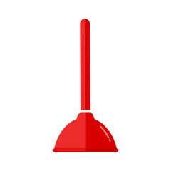 Toilet plunger icon on transparent background.