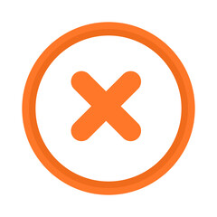 multiply sign isolate on transparent background.