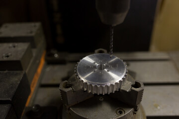 Parts processing at machining center