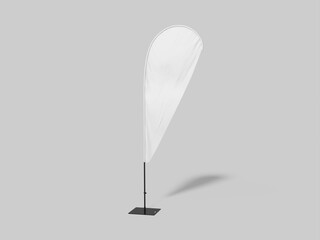 Realistic Teardrop Vertical Flag isolated Mockup in Front View
