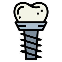 implant filled outline icon style