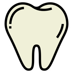 tooth filled outline icon style