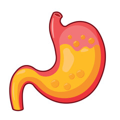 Stomach with Gas Icon for Human Anatomy Organ Symbol Vector Illustration