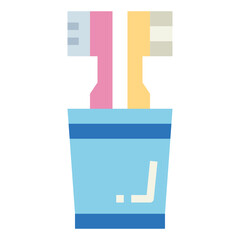 toothbrush flat icon style