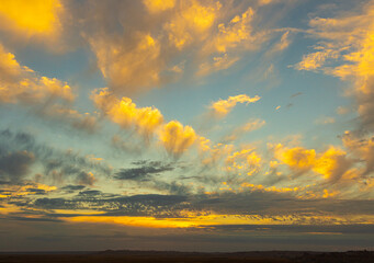 Sunset Over The White River Valley at Panorama Point, Badlands National Park, South Dakota, USA,...